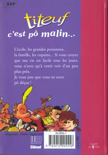 Back cover of Titeuf Tome 4 : c'est pô malin...