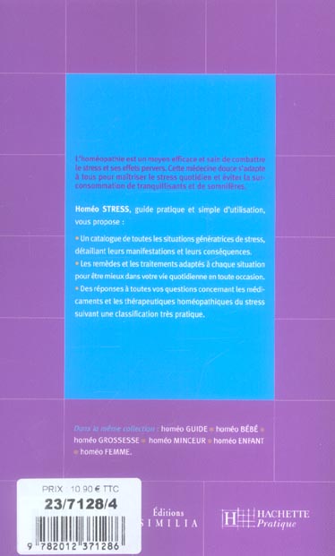 Back cover of Homeo stress