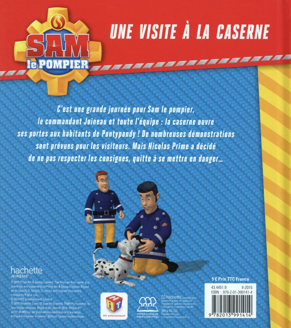 Back cover of Sam le pompier : une visite à la caserne