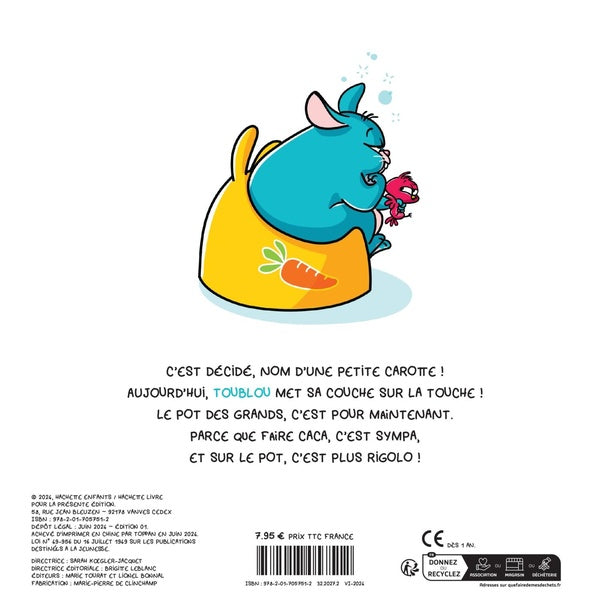 Back cover of Toublou : En a ras la couche !