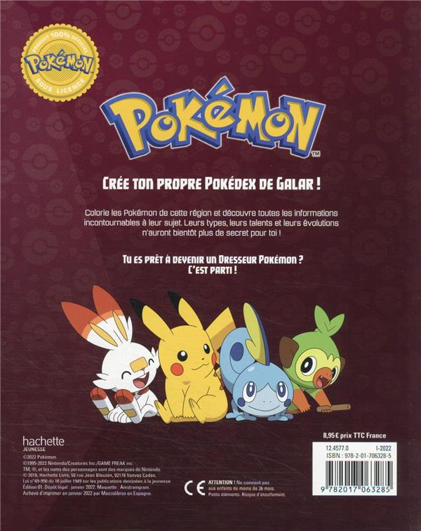 Back cover of Pokémon : pokédex à colorier : la région de Galar