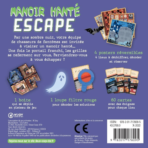 Back cover of Manoir hanté escape