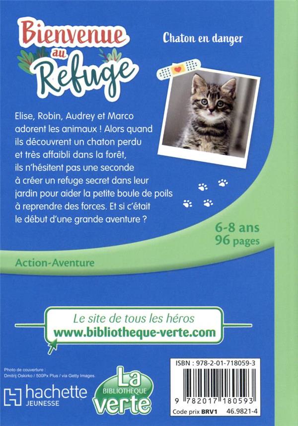 Back cover of Bienvenue au refuge Tome 1 : chaton en danger