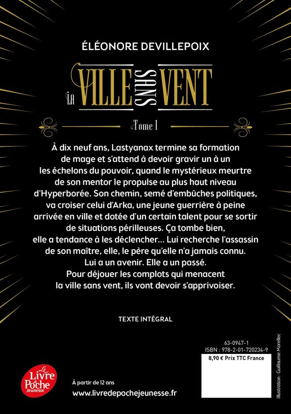 Back cover of La ville sans vent Tome 1