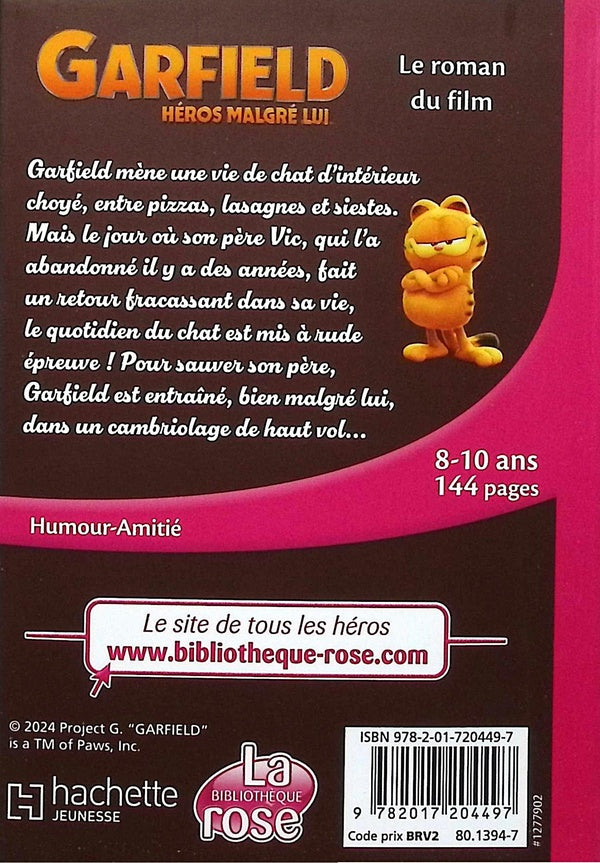 Back cover of Garfield, héros malgré lui : Le roman du film