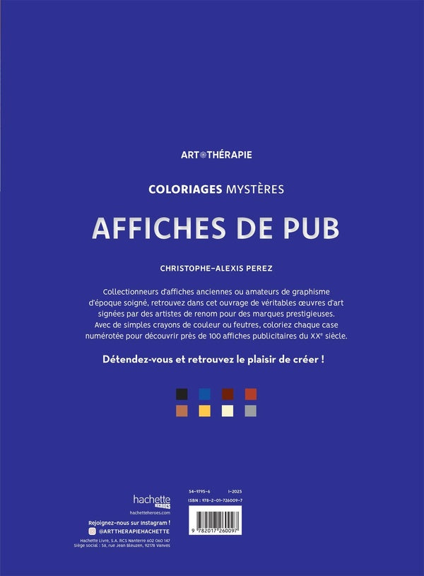 Back cover of Art-thérapie ; Coloriages mystères : Affiches de pub