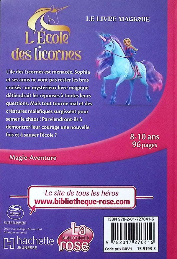 Back cover of L'école des licornes (La série TV) Tome 3 : Le livre magique