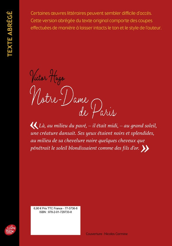 Back cover of Notre-Dame de Paris (Édition abrégée)