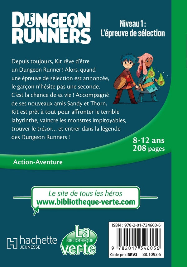 Back cover of Dungeon Runners Tome 1 : L'épreuve de sélection