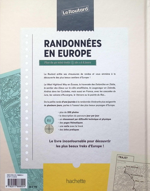 Back cover of Guide du Routard : Randonnées en Europe : Plus de 40 mini-treks de 1 à 8 jours