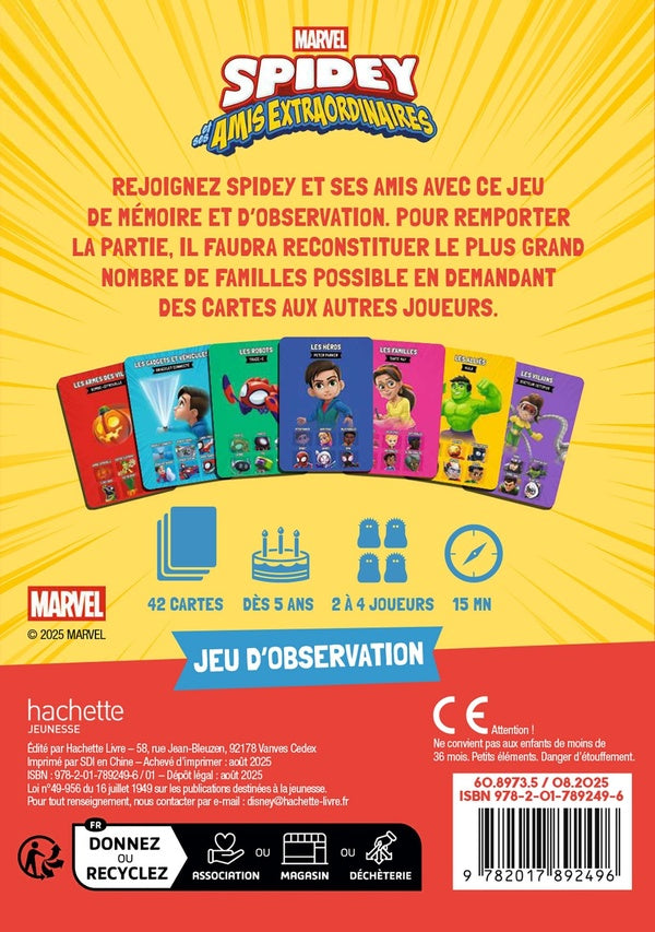 Back cover of Marvel Spidey et ses amis extraordinaires : Les 7 familles : Jeu d'observation