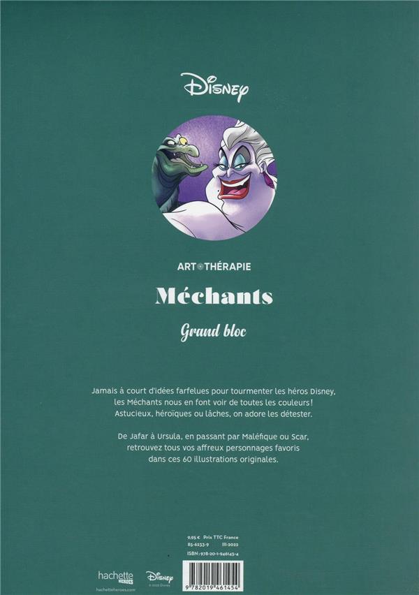 Back cover of Art thérapie ; Grand bloc : méchants Disney