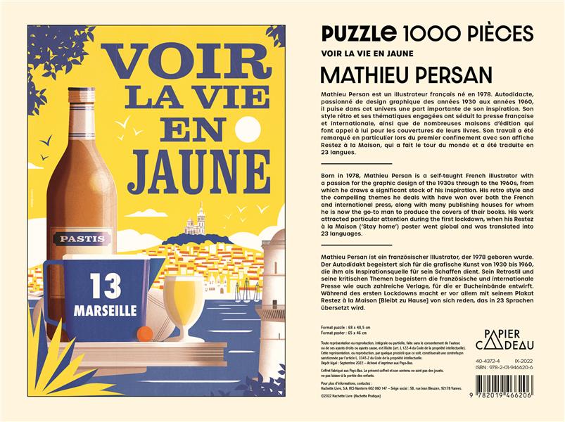 Back cover of Puzzle voir la vie en jaune (1000 pièces)