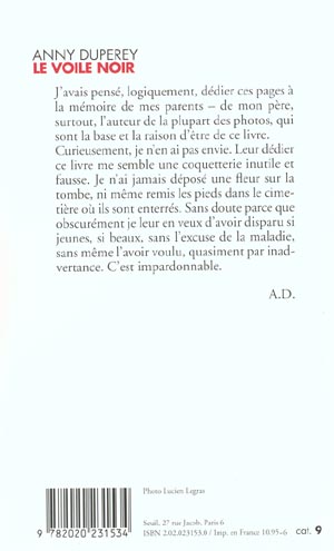 Back cover of Le voile noir