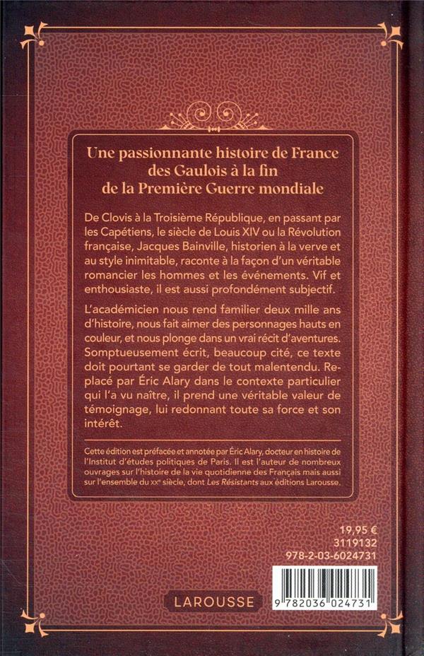 Back cover of Histoire de France (préface Eric Alary)