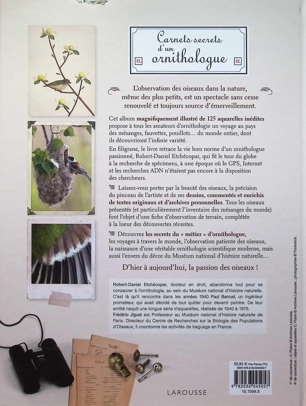 Back cover of Carnets secrets d'un ornithologue