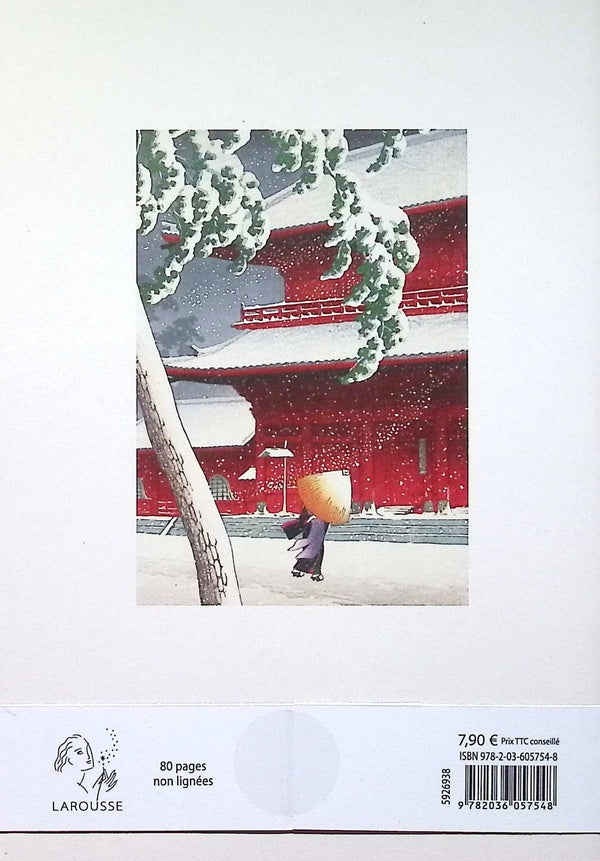 Back cover of Carnet Larousse : Temple japonais sous la neige