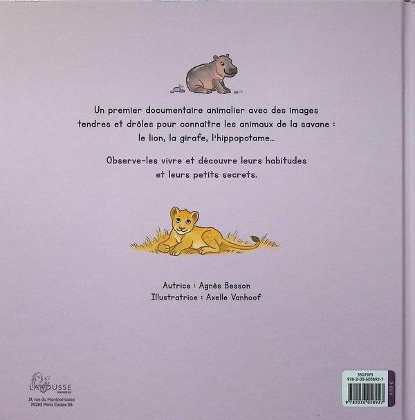 Back cover of Connais-tu ? Les animaux de la savane