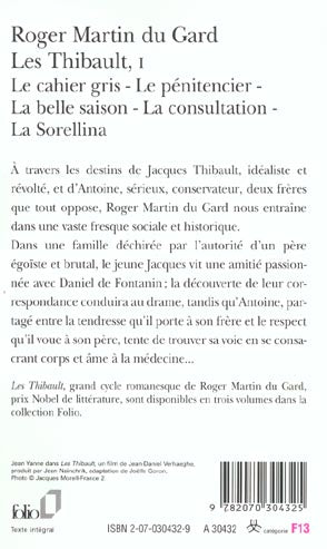 Back cover of Les Thibault Tome 1