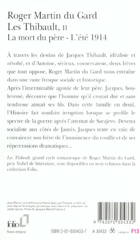 Back cover of Les Thibault Tome 2