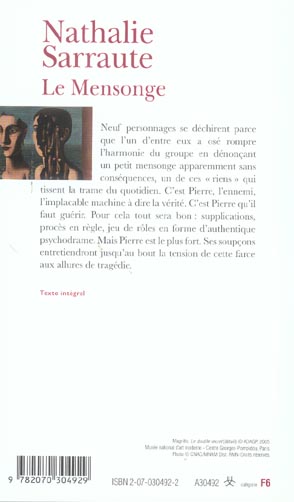 Back cover of Le mensonge