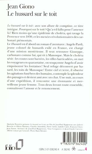 Back cover of Le hussard sur le toit