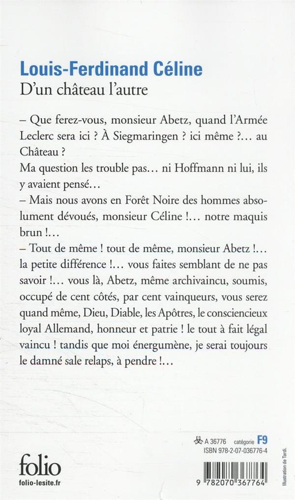 Back cover of D'un château l'autre