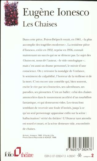 Back cover of Les chaises