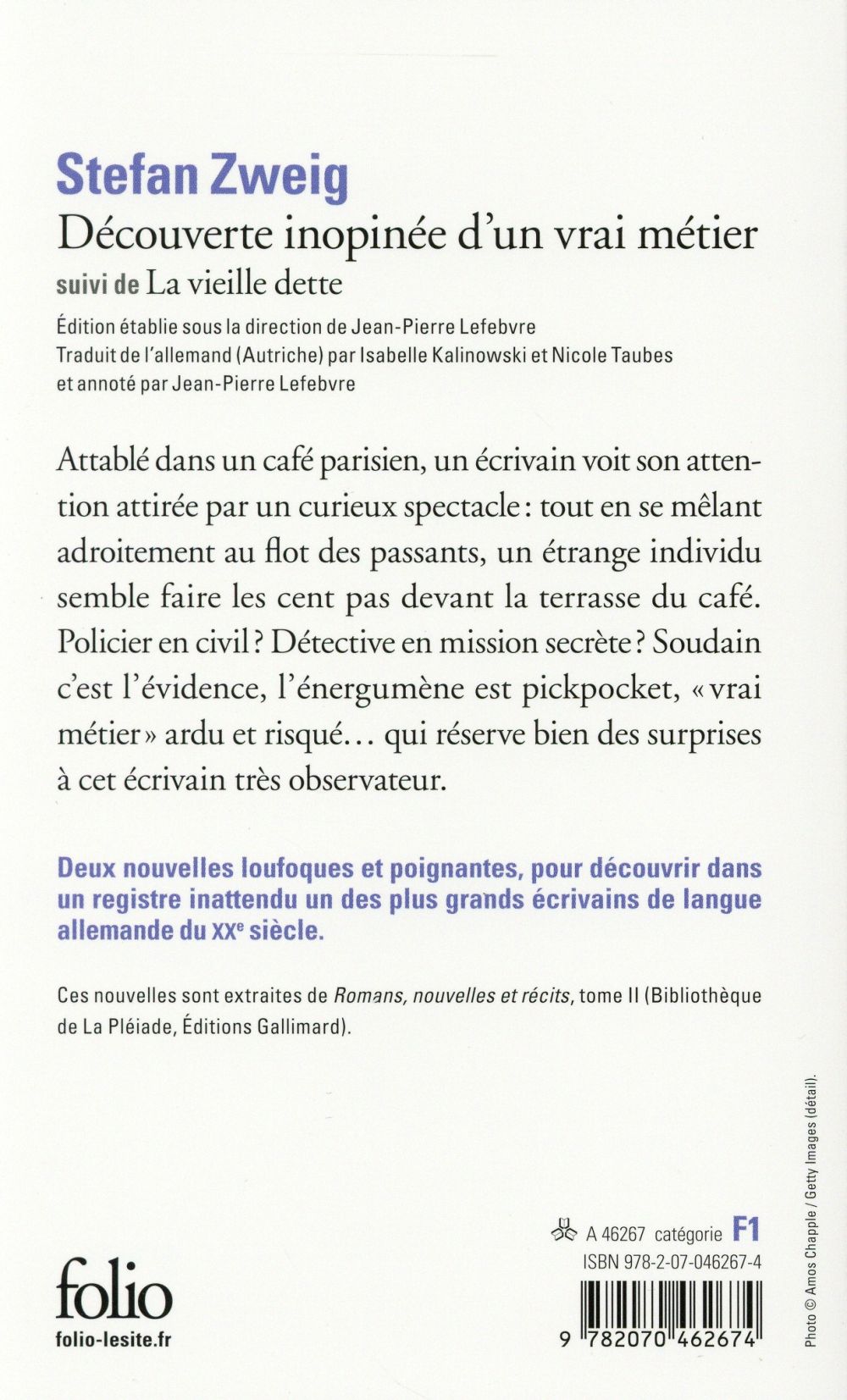 Back cover of Découverte inopinée d'un vrai métier ; la vieille dette