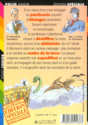 Back cover of Voyage au centre de la terre