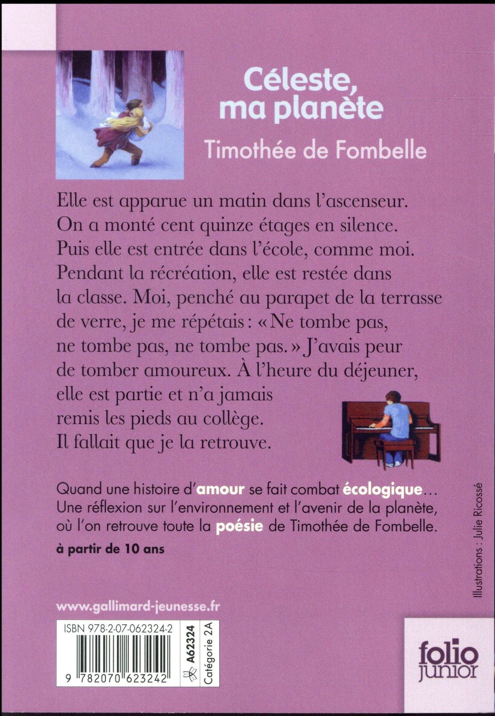 Back cover of Céleste, ma planète