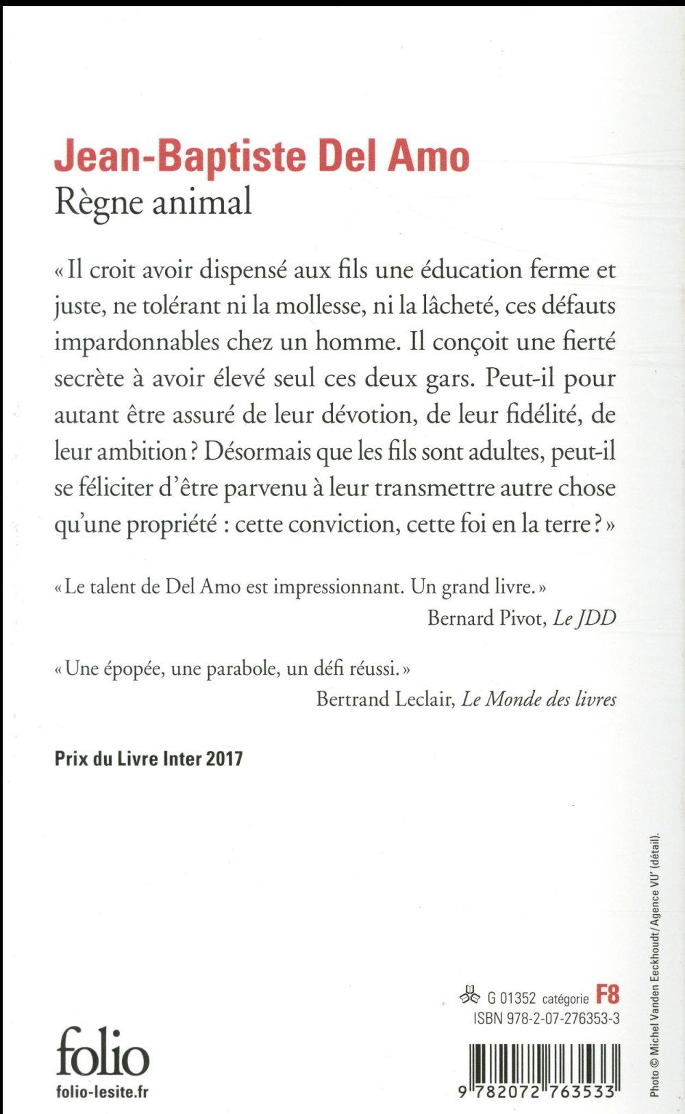 Back cover of Règne animal