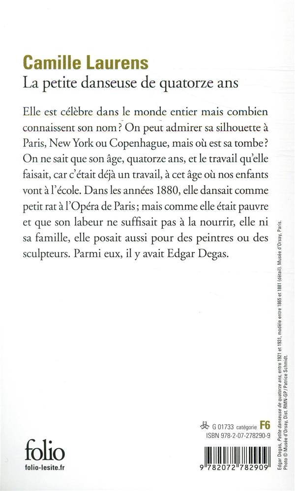 Back cover of La petite danseuse de quatorze ans