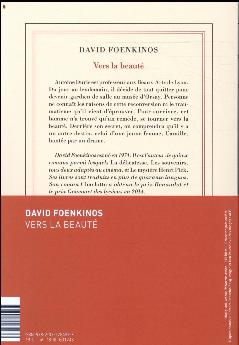 Back cover of Vers la beauté