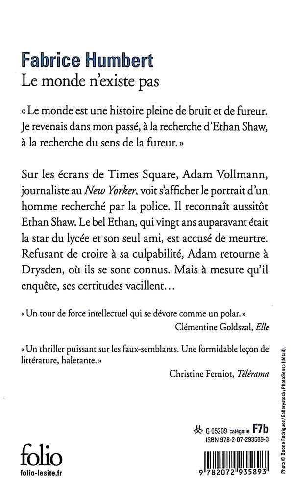 Back cover of Le monde n'existe pas