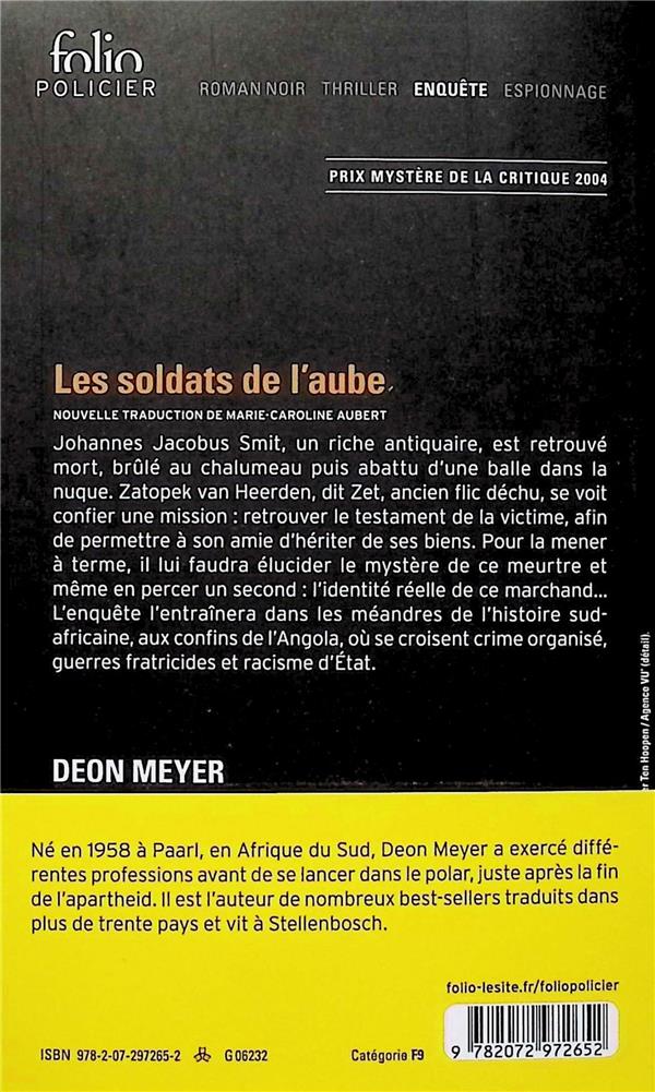 Back cover of Les soldats de l'aube