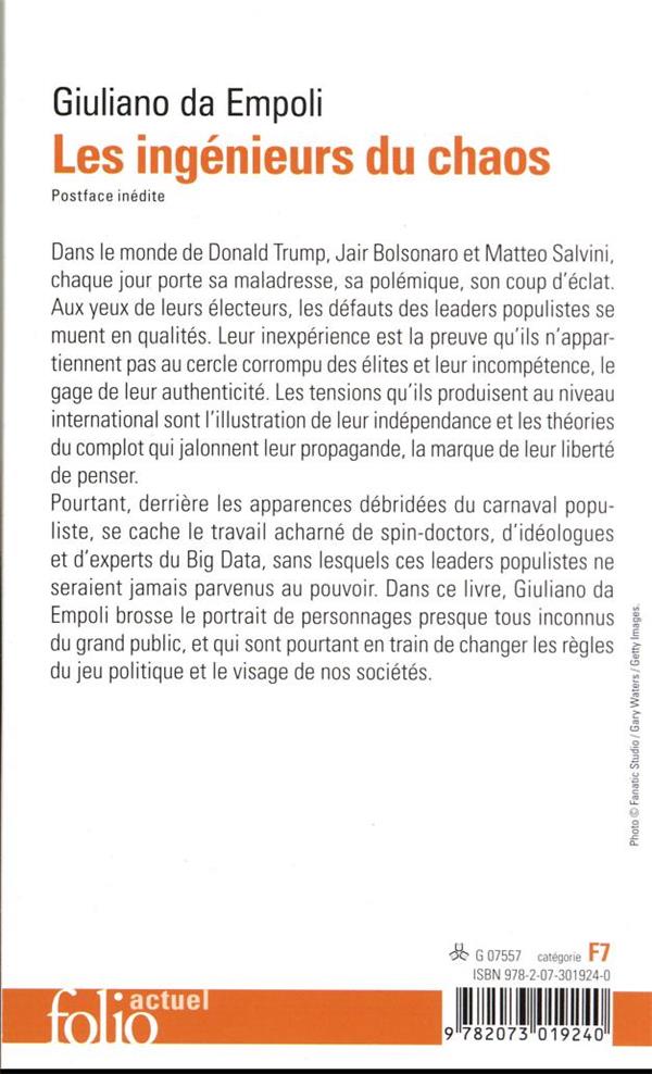 Back cover of Les ingénieurs du chaos (préface auteur)