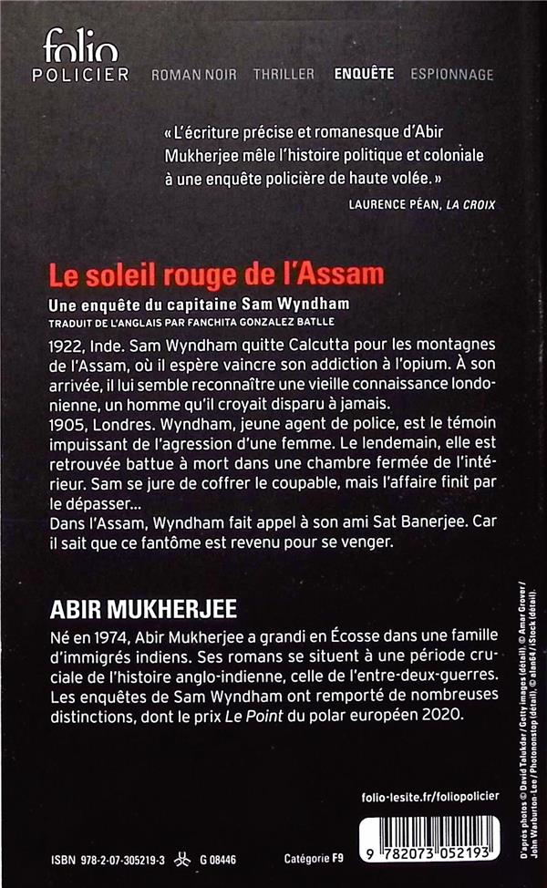Back cover of Le soleil rouge de l'Assam : Une enquête du capitaine Sam Wyndham