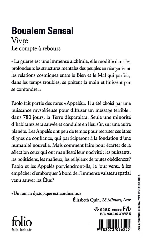 Back cover of Vivre : Le compte à rebours