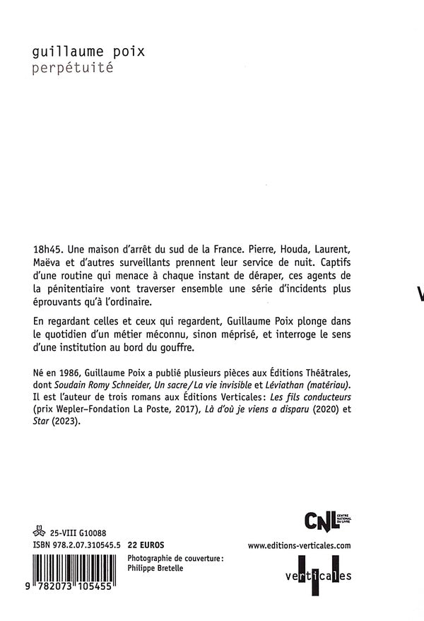 Back cover of Perpétuité