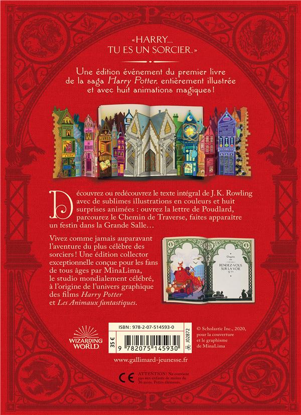 Back cover of Harry Potter Tome 1 : Harry Potter à l'école des sorciers (édition collector illustrée par Minalima)