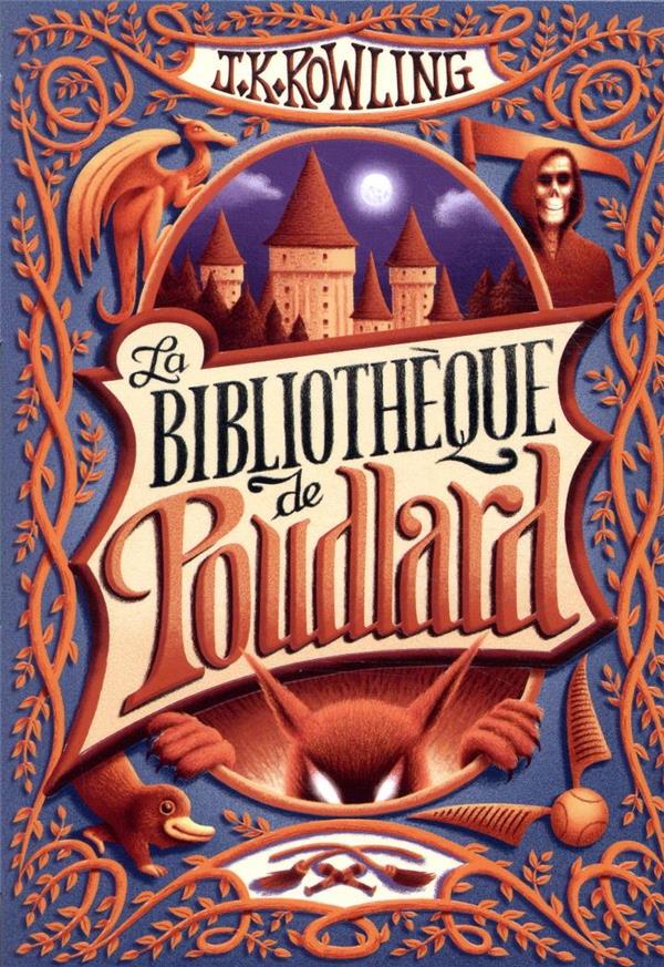 Back cover of La bibliothèque de Poudlard ; le quidditch à travers les âges, les animaux fantastiques, les contes de Beedle le Barde (3 volumes sous coffret)