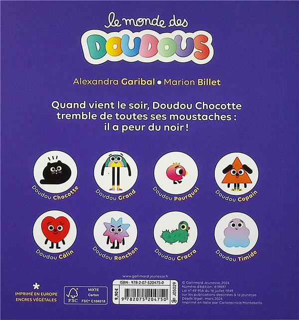 Back cover of Doudou Chocotte a peur du noir