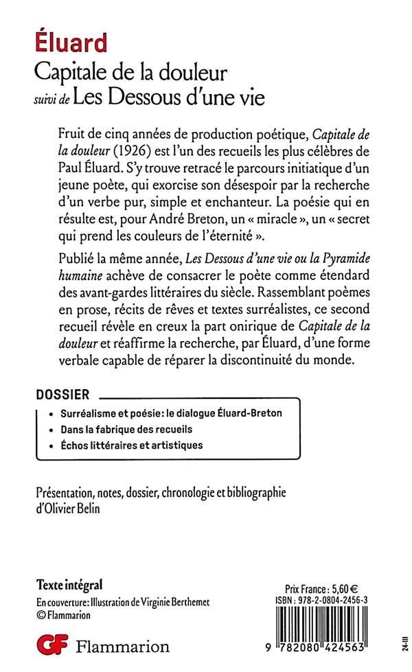 Back cover of Capitale de la douleur ; Les dessous d'une vie (Edition d'Olivier Belin)