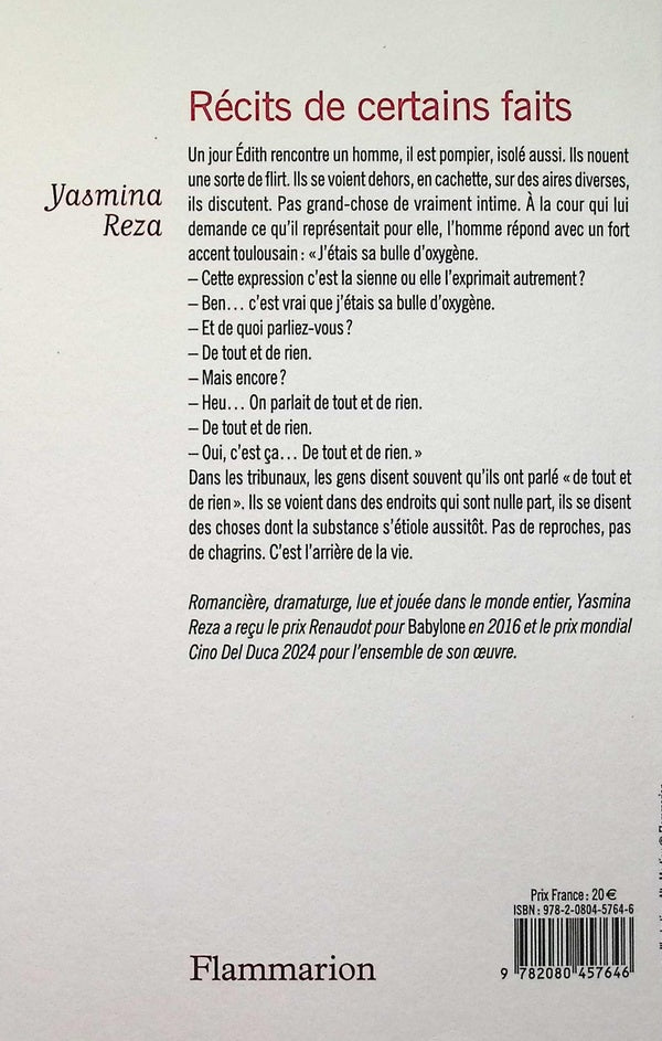 Back cover of Récits de certains faits