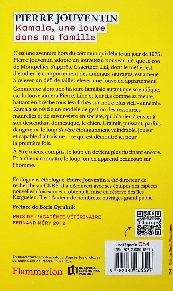 Back cover of Kamala, une louve dans ma famille (Préface de Boris Cyrulnik)