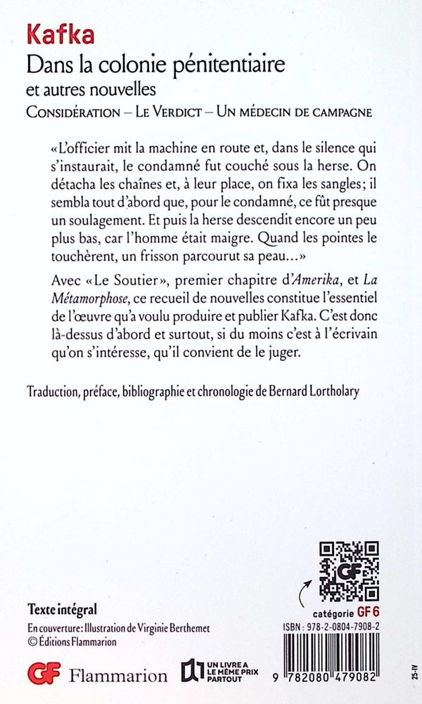 Back cover of Dans la colonie pénitentiaire et autres nouvelles