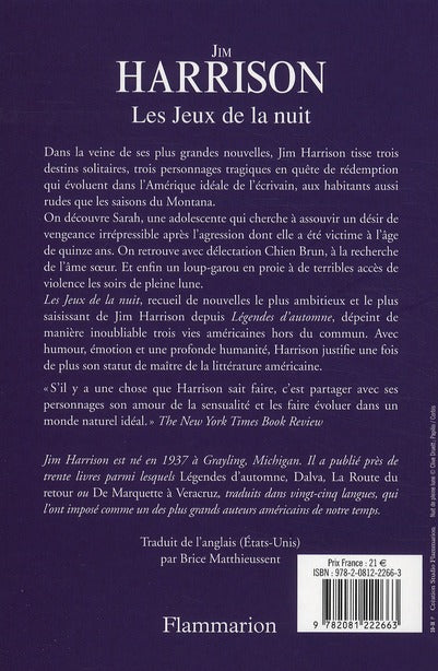 Back cover of Les jeux de la nuit