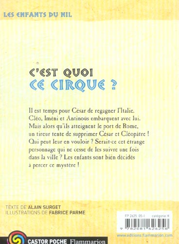 Back cover of Les enfants du Nil Tome 4 : c'est quoi ce cirque ?