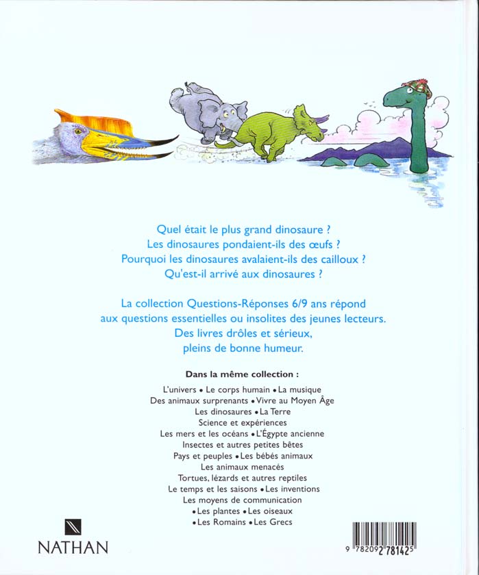 Back cover of Les dinosaures